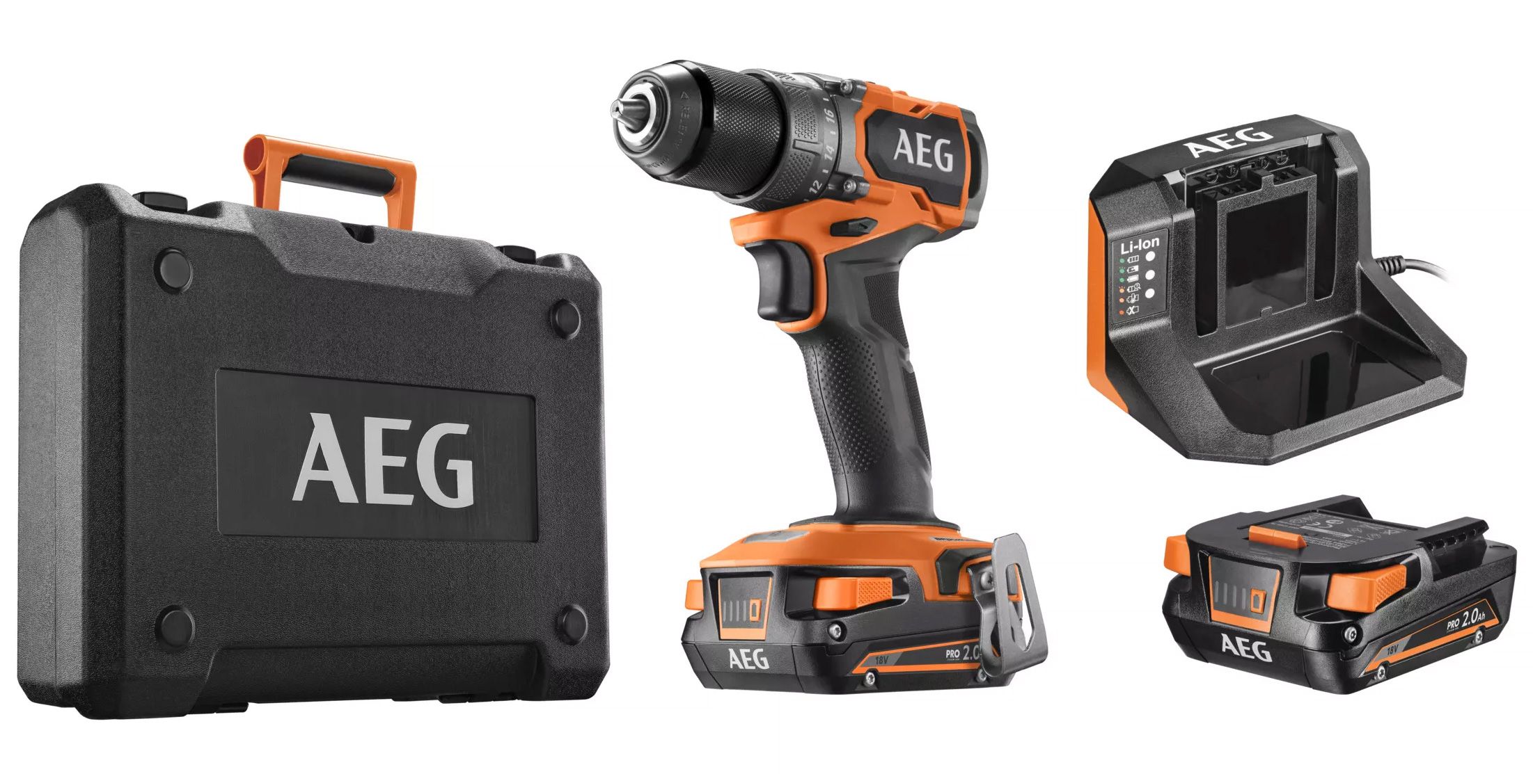 AEG BS 18SBL2-202C akkus Subcompact fúró-csavarozó (2 x 2.0 Ah Li-ion akkuval, kofferben) termék fő termékképe