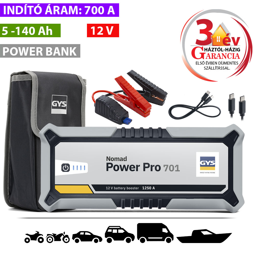 GYS Nomad Power PRO 701 lítium-ion akkumulátoros indító termék fő termékképe