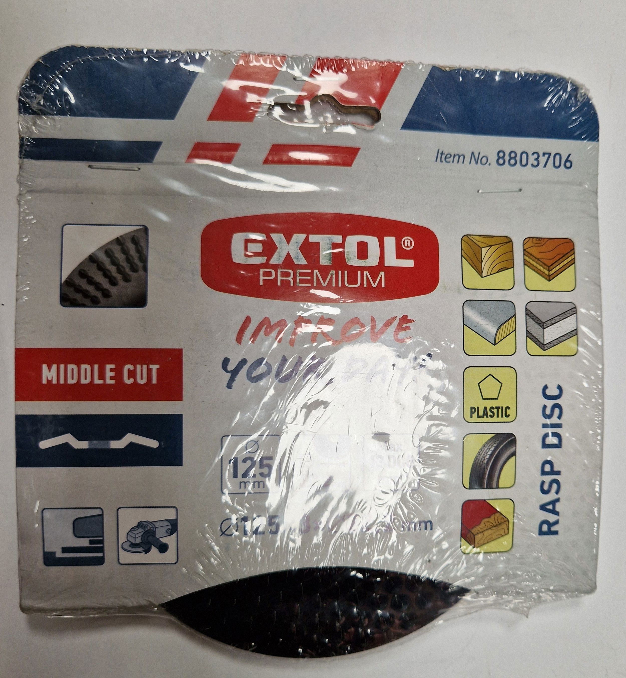 EXTOL Ráspoly tárcsa ferde 125x3 mm termék fő termékképe