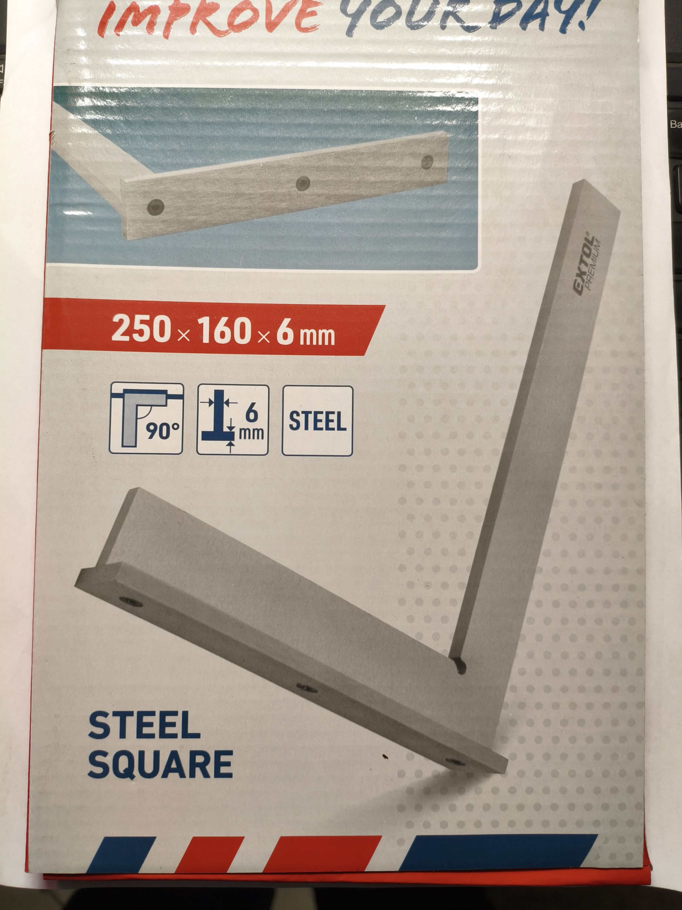 EXTOL lakatos talpas derékszög, 250mm, horganyzott acél termék fő termékképe