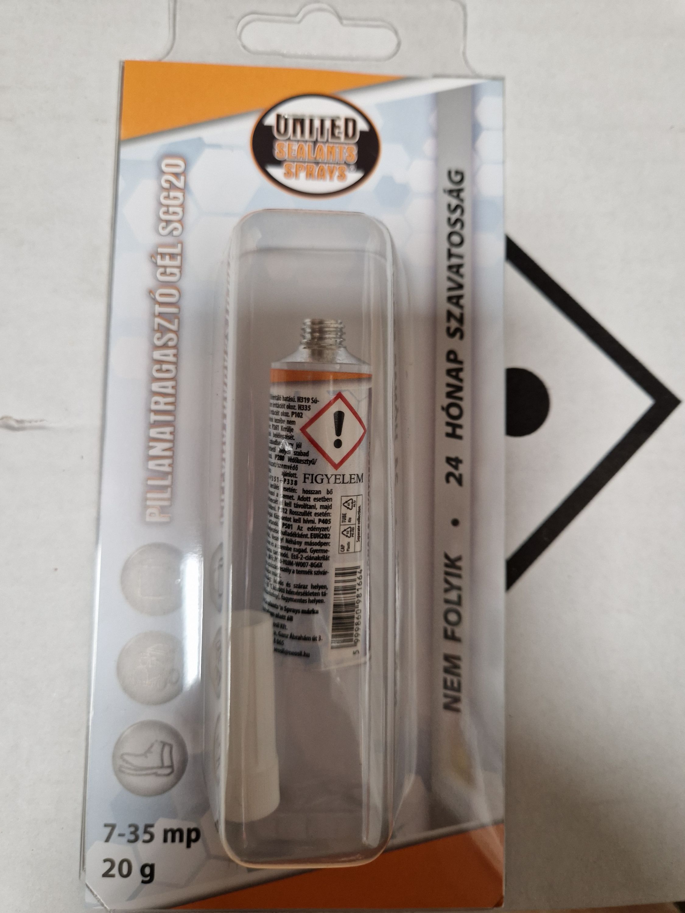 UNITED Sealants pillanatragsztó gél SGG20 20g termék fő termékképe