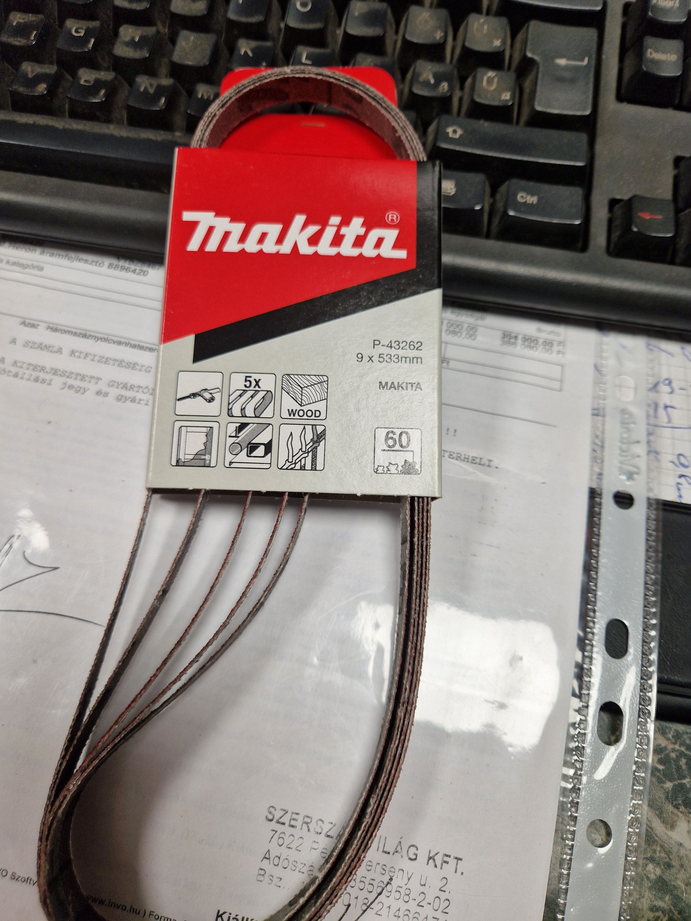 Makita keskeny csiszolószalag 9x533 mm K60/5db /csom termék fő termékképe