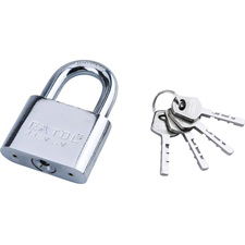 EXTOL Lakat, vas, nikkel, 4db kulcs; 60mm, edzett acél kengyel, szárátmérő: 11mm termék fő termékképe