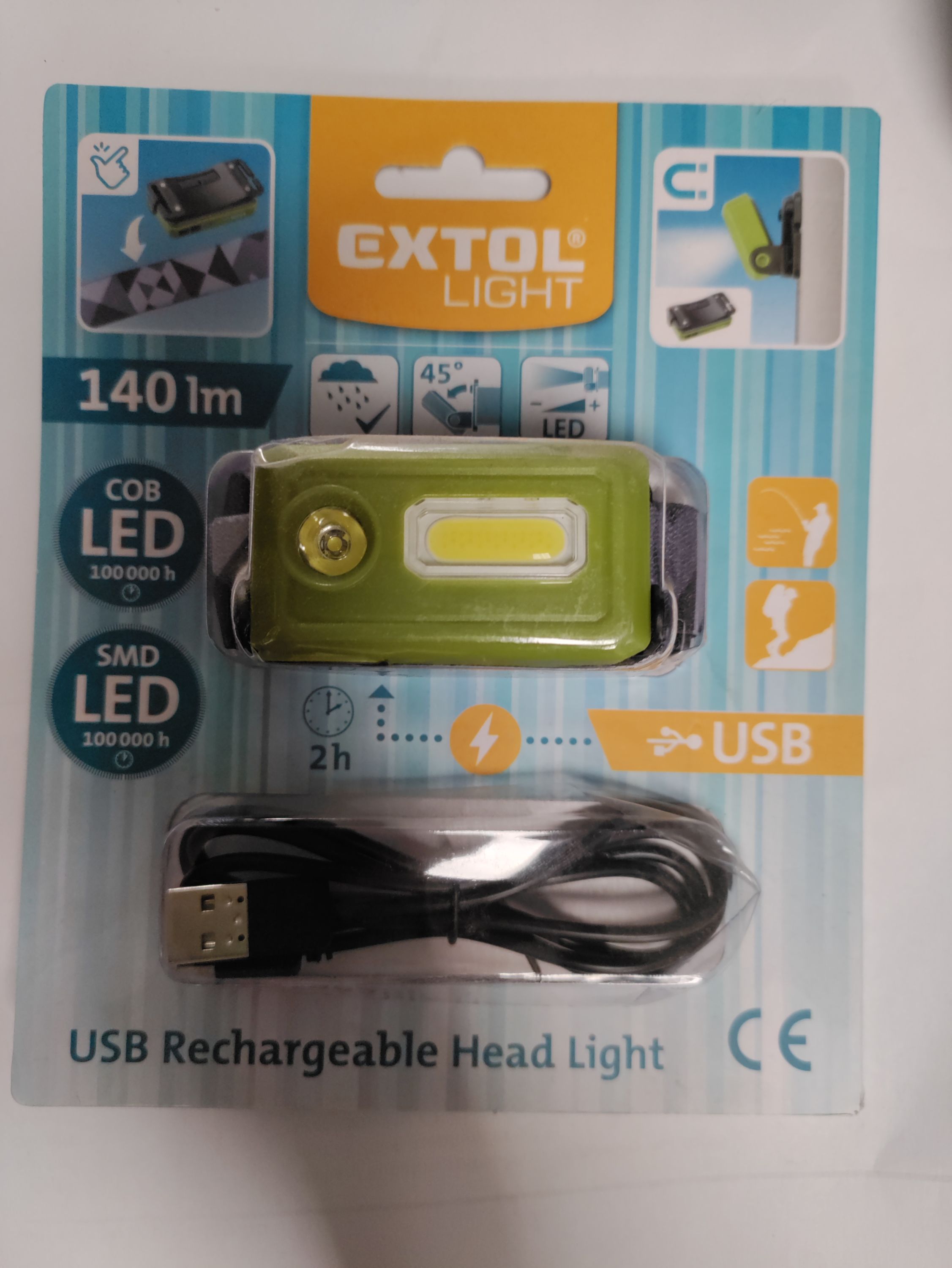 EXTOL LIGHT Fejlámpa akkumulátoros  140 lm termék fő termékképe