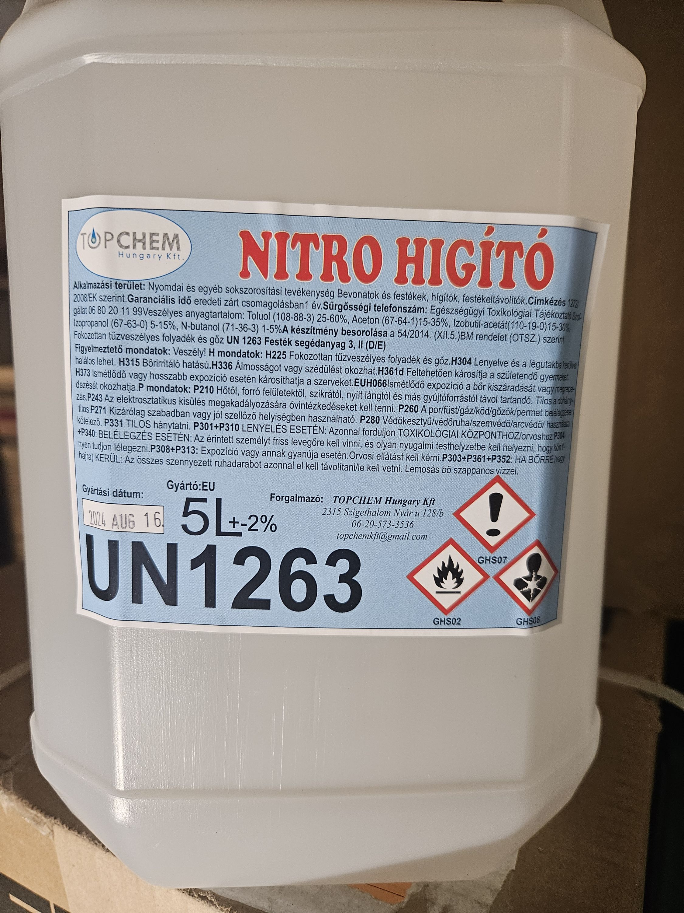 TOPCHEM Nitro higító 5 Literes termék fő termékképe