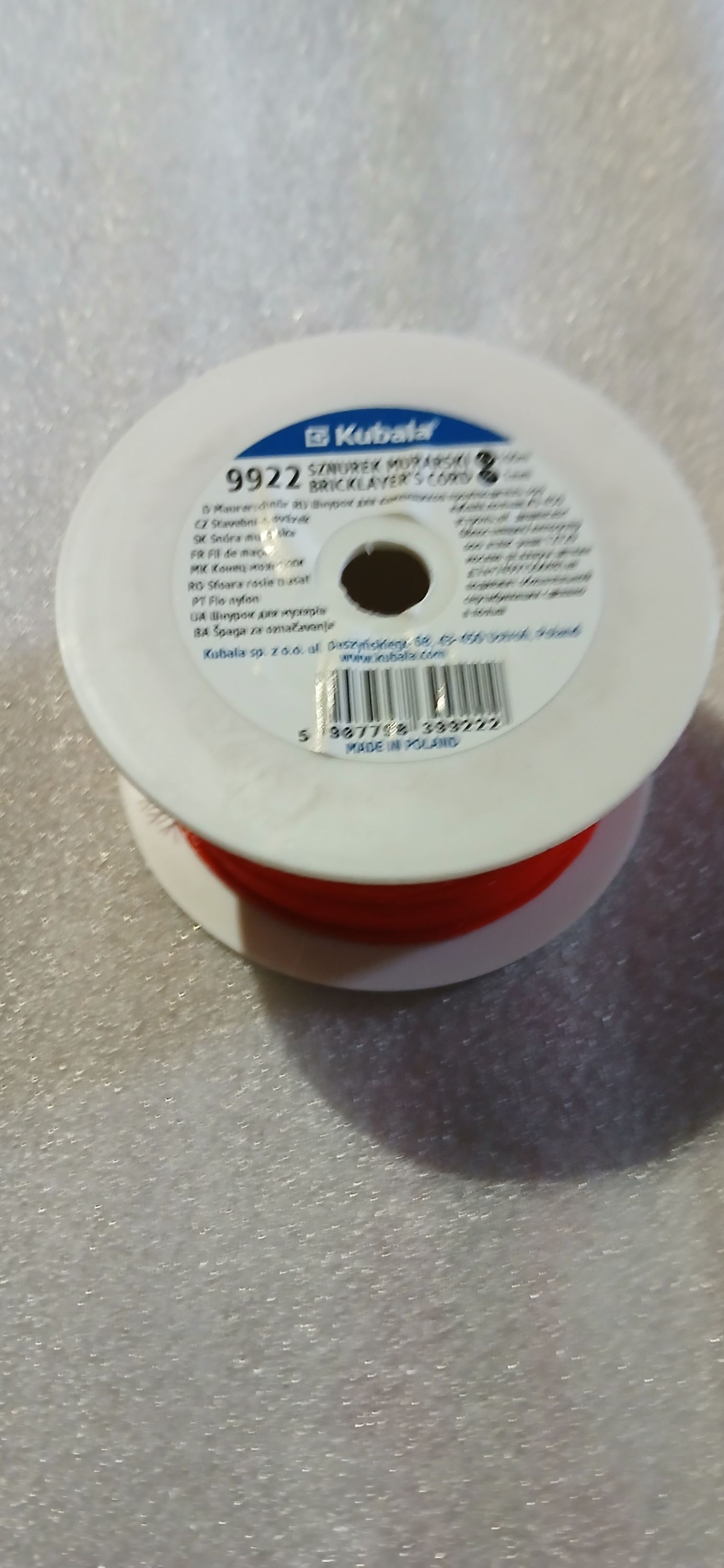 KUBALA Köműves zsínór piros 1mmx100méter termék fő termékképe