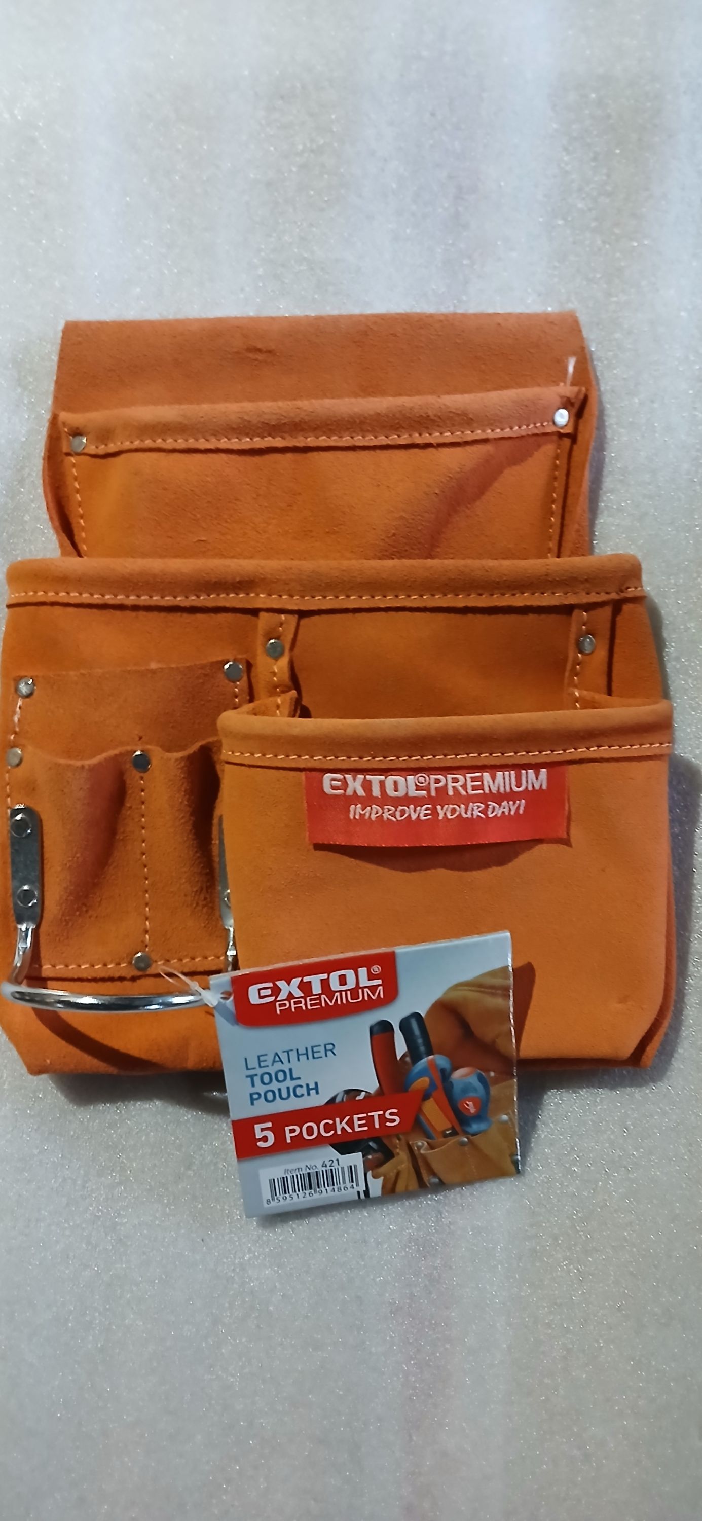EXTOL szerszámtartó 5 zsebes hasított bőr termék fő termékképe