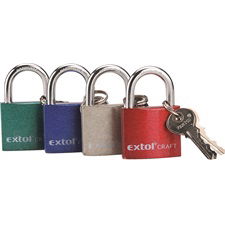 EXTOL Lakat, vas, 3 kulccsal, dobozban ; 38mm termék fő termékképe