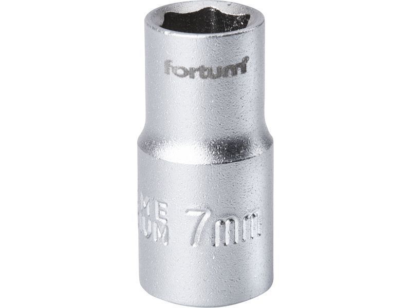 Fortum dugófej, 1/4", 7mm, 61CrV5, mattkróm, 25mm hosszú FORTUM termék fő termékképe