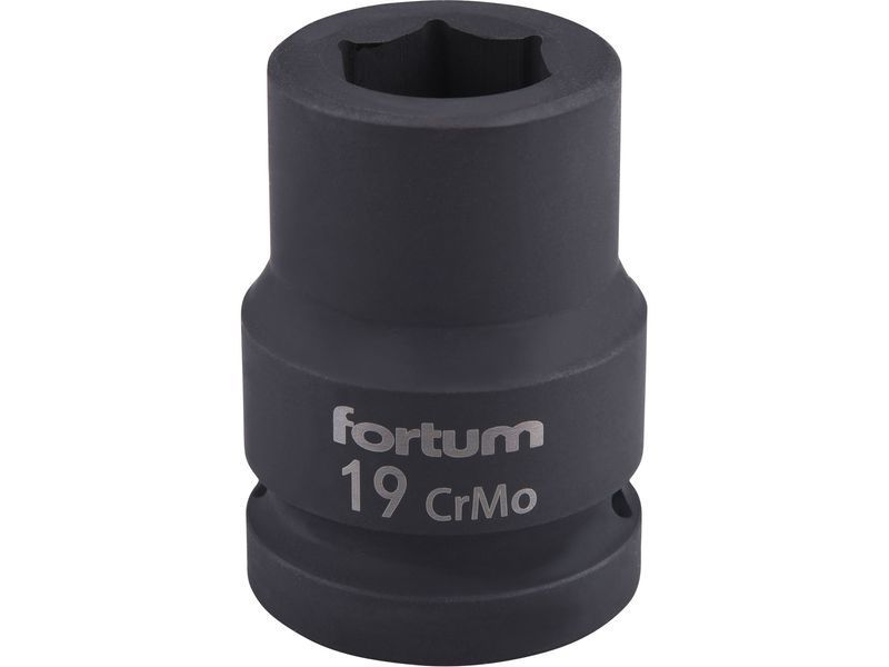 Fortum gépi (impakt) dugófej 3/4", 19mm, L 52 mm, feketített, termék fő termékképe