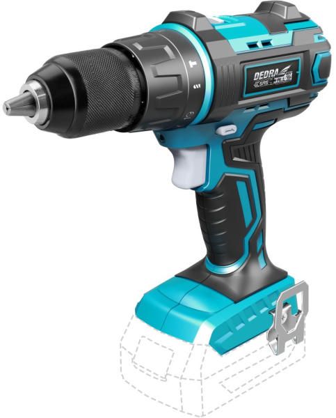 DEDRA Akkus fúró/csavarozó, 18V, 50Nm, 13mm, ütőfunkcióval, 2 sebességgel termék fő termékképe