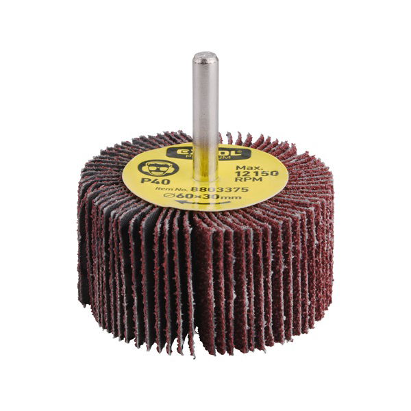 EXTOL Lamellás csiszoló, csapos, 6 mm befogás, Alu-Oxid, 60×30mm; P80, max.: 12.150 ford./perc termék fő termékképe