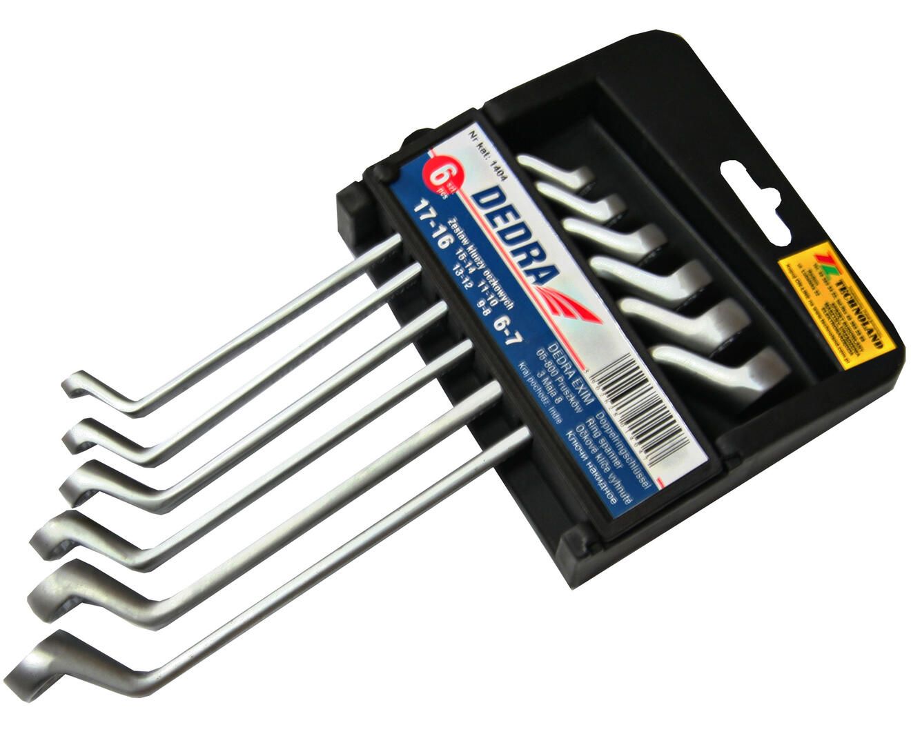 DEDRA Hajlított csillag-csillagkulcs, 6db-os, 6-17mm, Crv termék fő termékképe