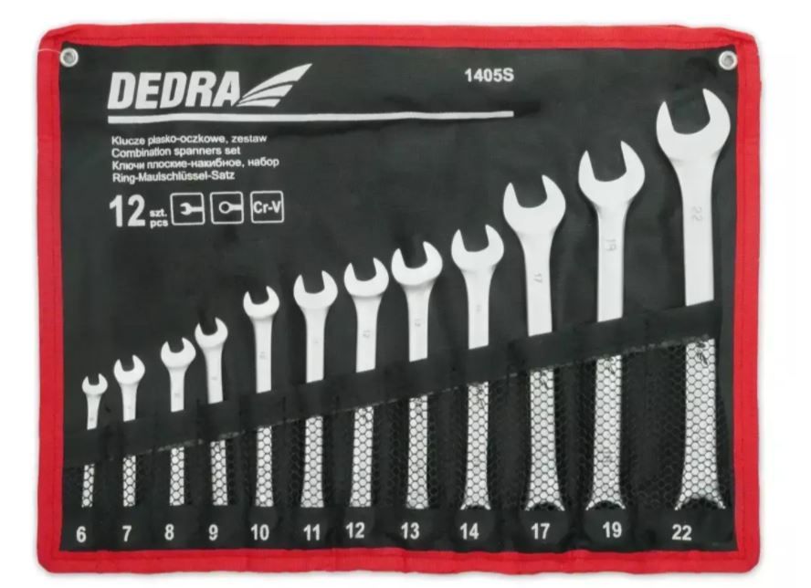 DEDRA Csillag-villáskulcs 12db-os, 6-22mm, CrV, PVC tartóban termék fő termékképe