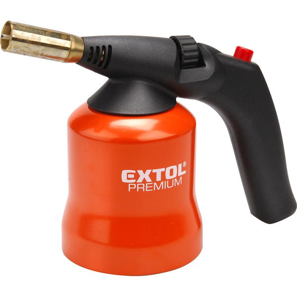 EXTOL gázlámpa forrasztáshoz, PB gázhoz, piezó gyújtásssal, max. 1200°C, 1,7kW, EN521, fém gázpalack tartó termék fő termékképe