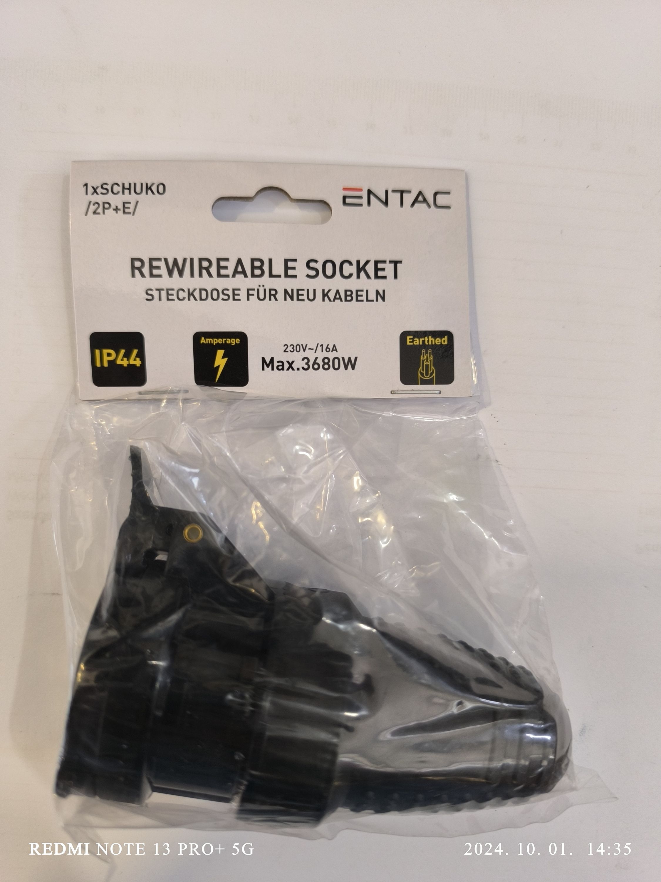 ENTAC 230V/16A Dugalj IP44 2P+E termék fő termékképe