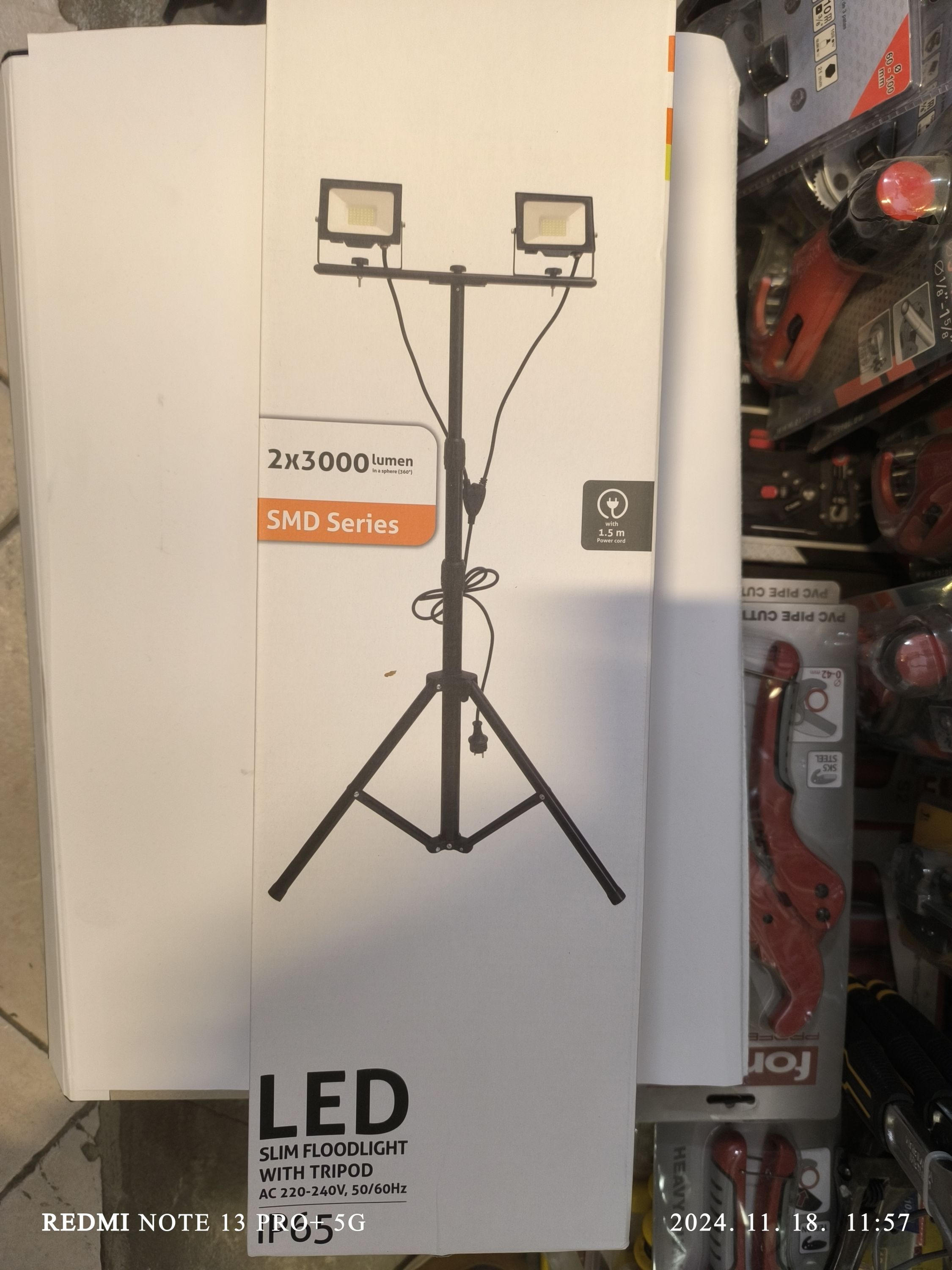 AVIDE LED Reflektor Slim SMD 2x30w NW 4000k 2fej Tripoddal termék fő termékképe