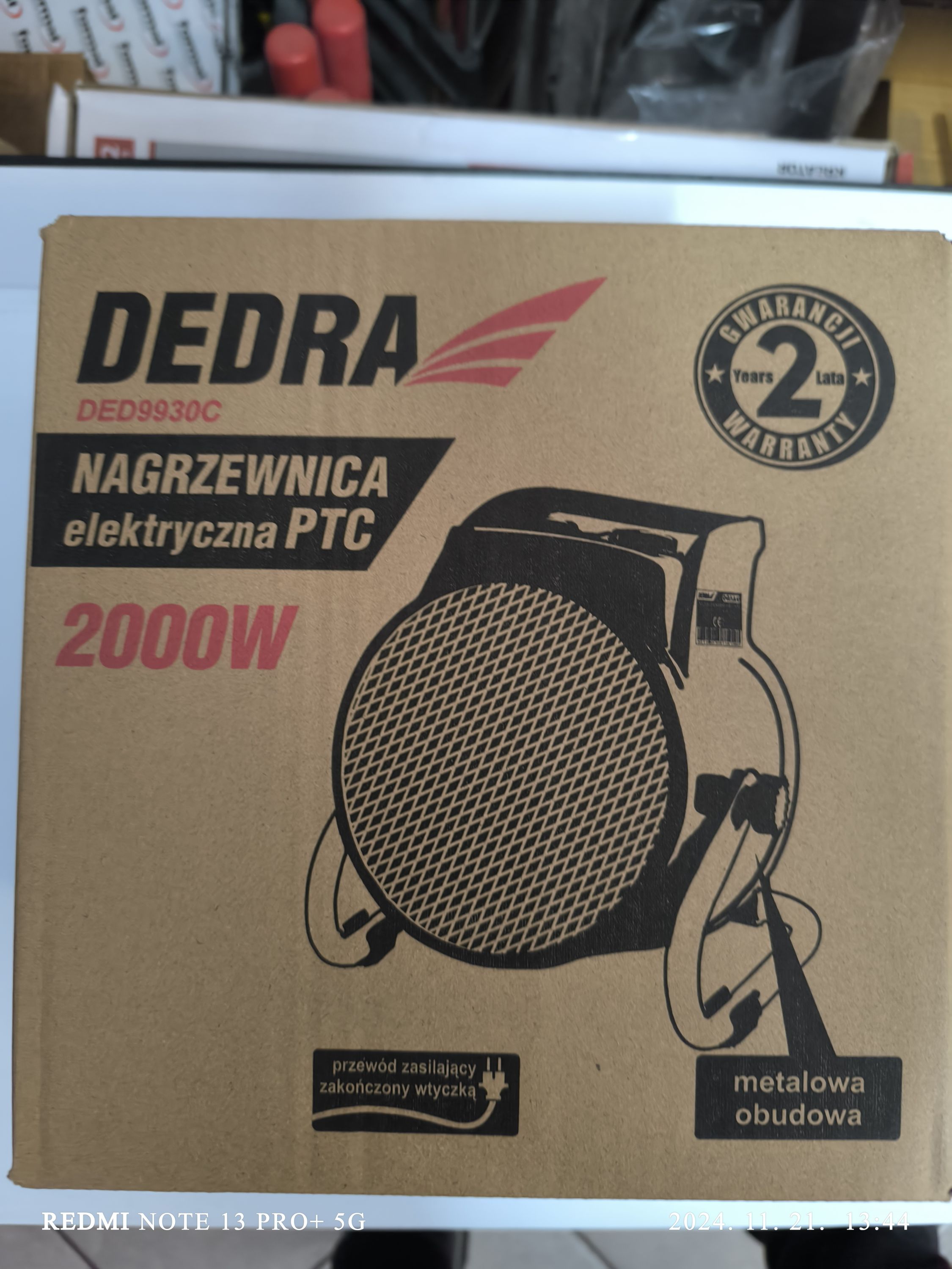 DEDRA Elektromos hőlégfúvó 2,0kW PTC termék fő termékképe