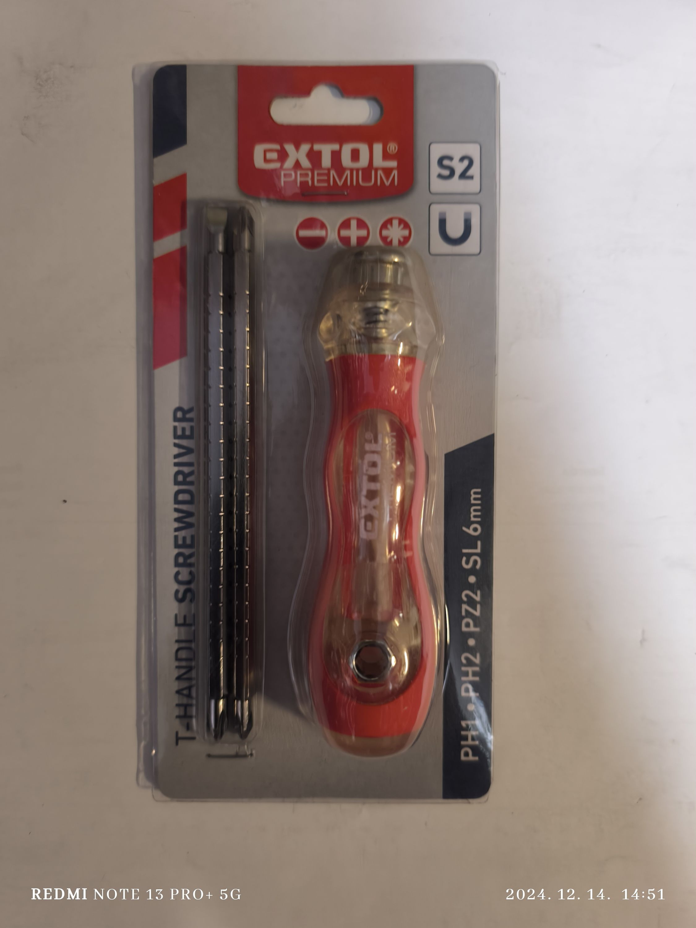 EXTOL PREMIUM Csavarhúzó T-fogantyúval és 2 kétoldalas hosszú bittel termék fő termékképe