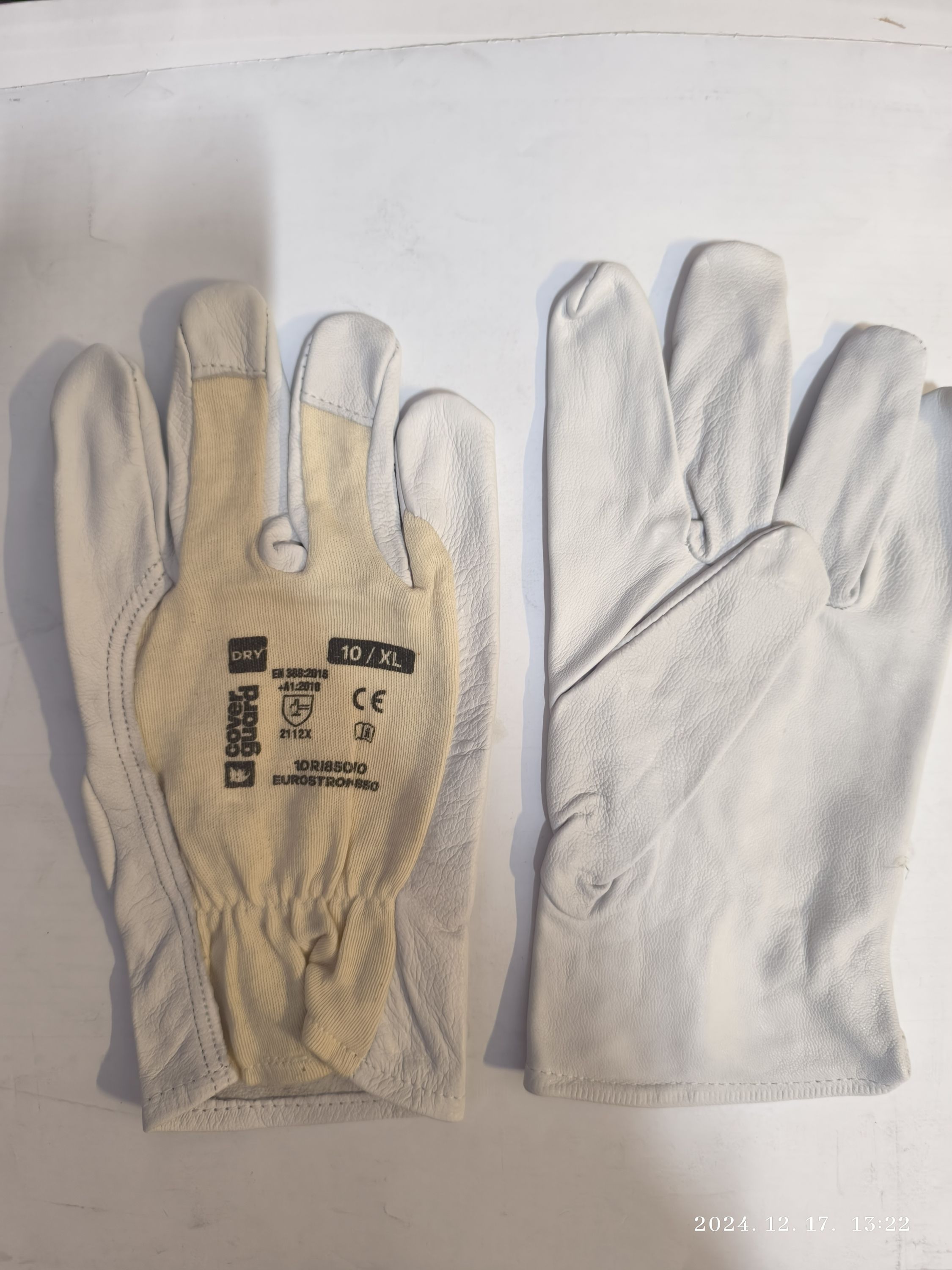 EUROSTRONG 850 Színkecskebőr kesztyű fehér dzsörzé kézháttal 10-es termék fő termékképe