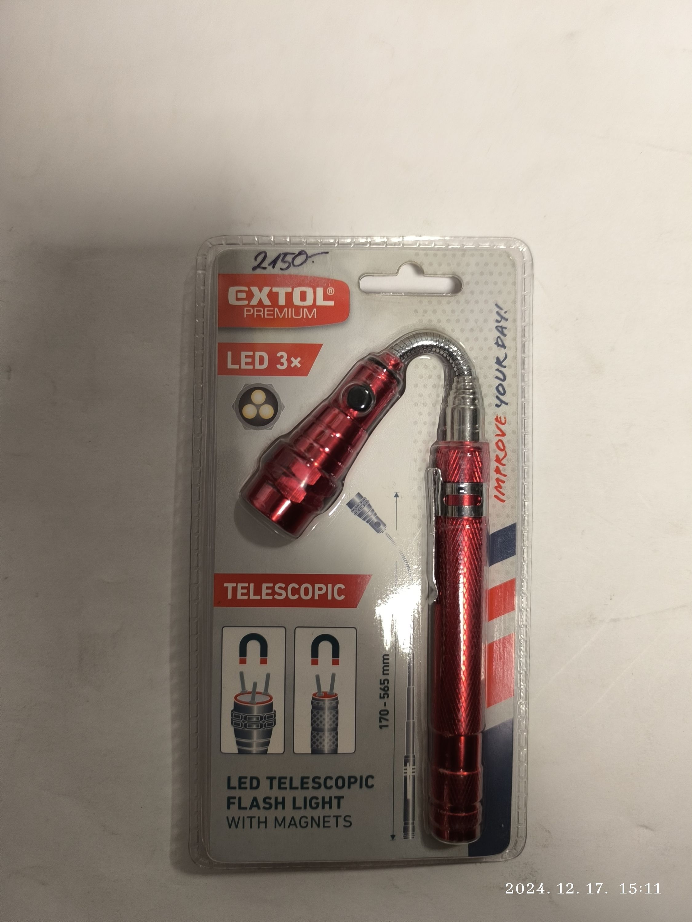 EXTOL PREMIUM Teleszkópos LED lámpa mágnessel termék fő termékképe