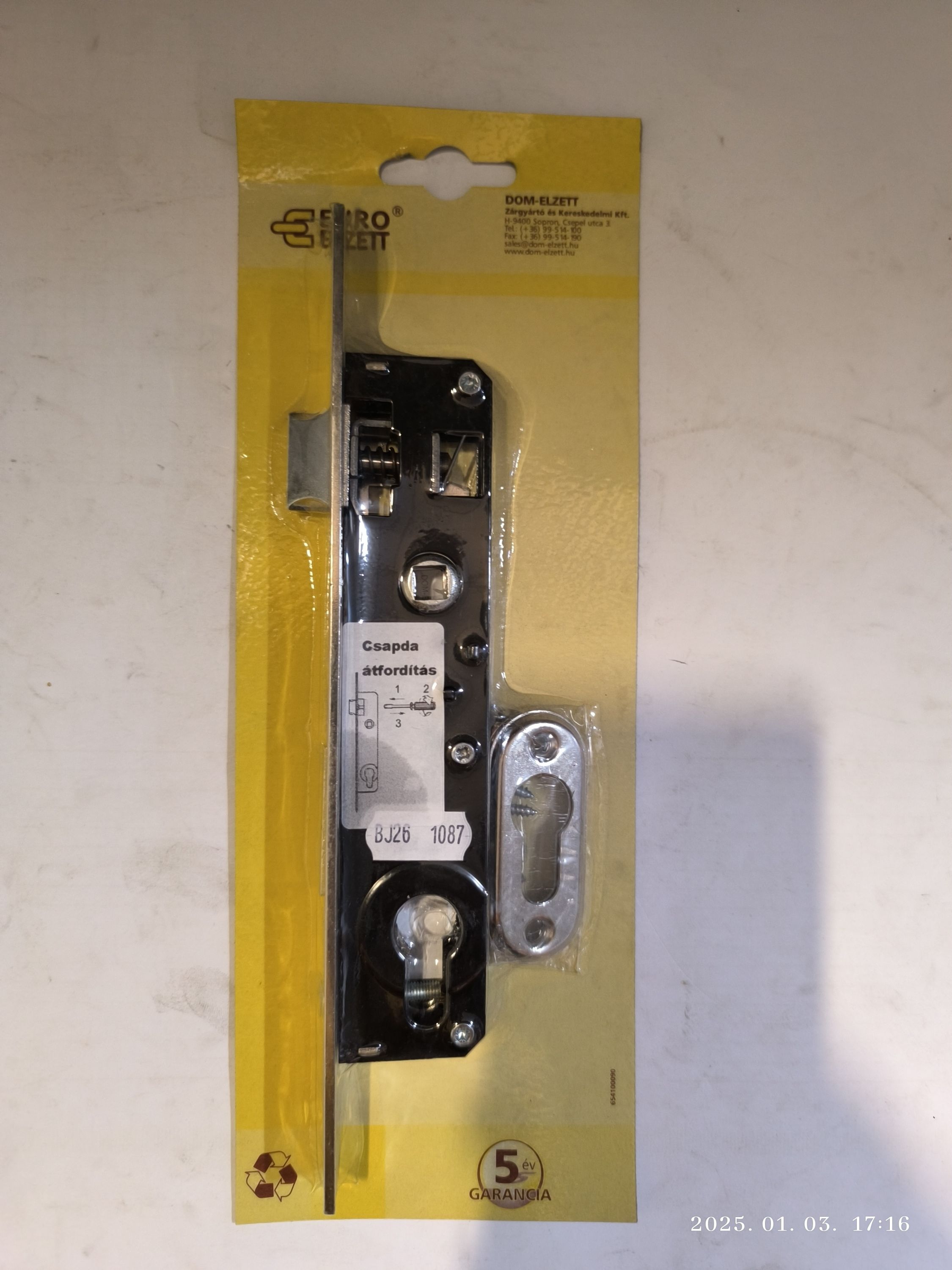 EURO ELZETT  N 3389/25 hengerzárbetétes portálzár termék fő termékképe