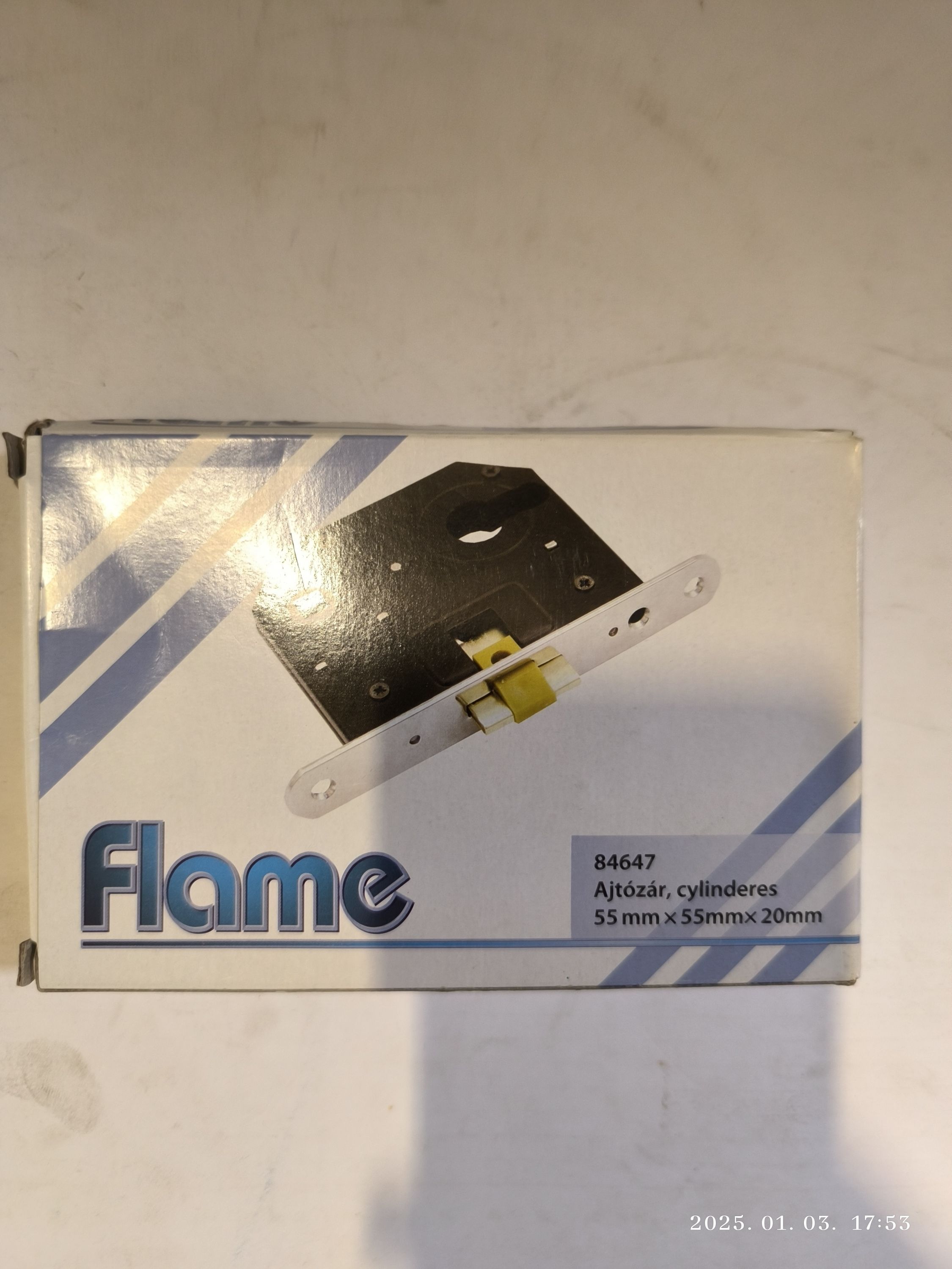 FLAME  Ajtózár cylinderes 55x55x20mm termék fő termékképe
