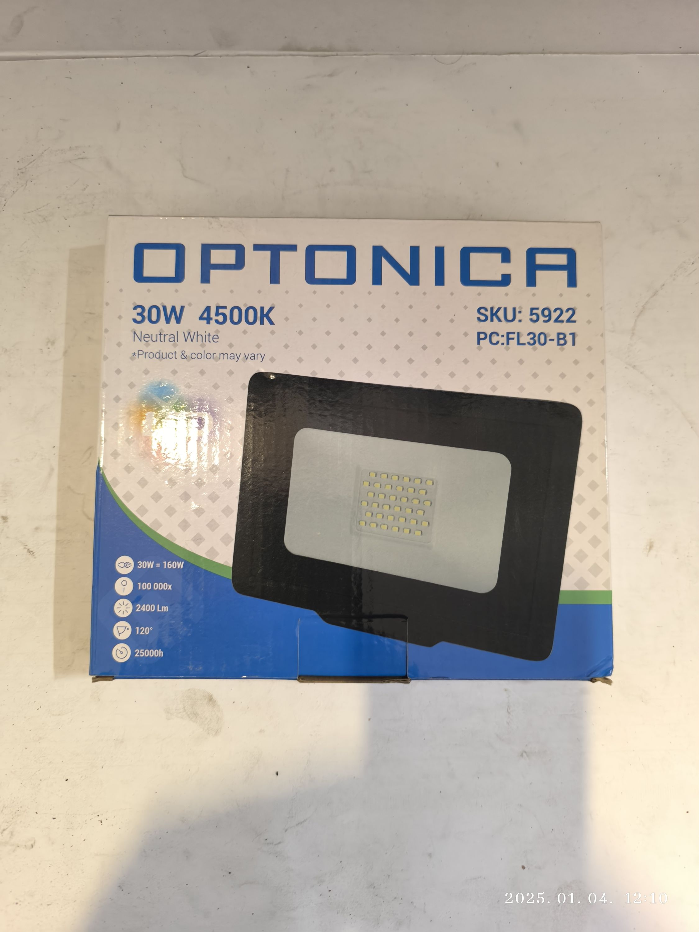 OPTONICA Led reflektor 30w  4500K Black termék fő termékképe