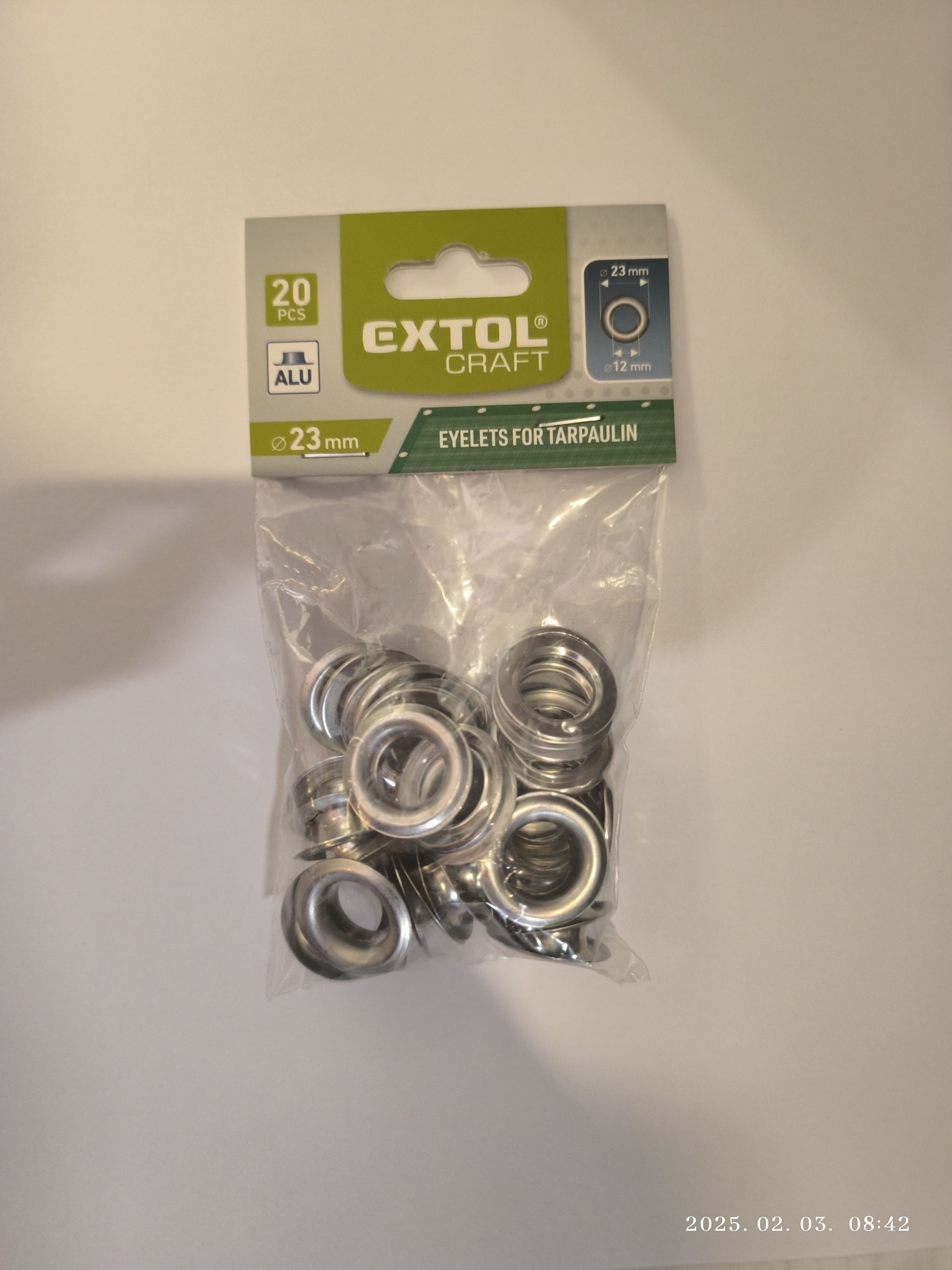 EXTOL CRAFT Ponyvakarika kit 20db, ALU, 970199 ringlízőhöz termék fő termékképe