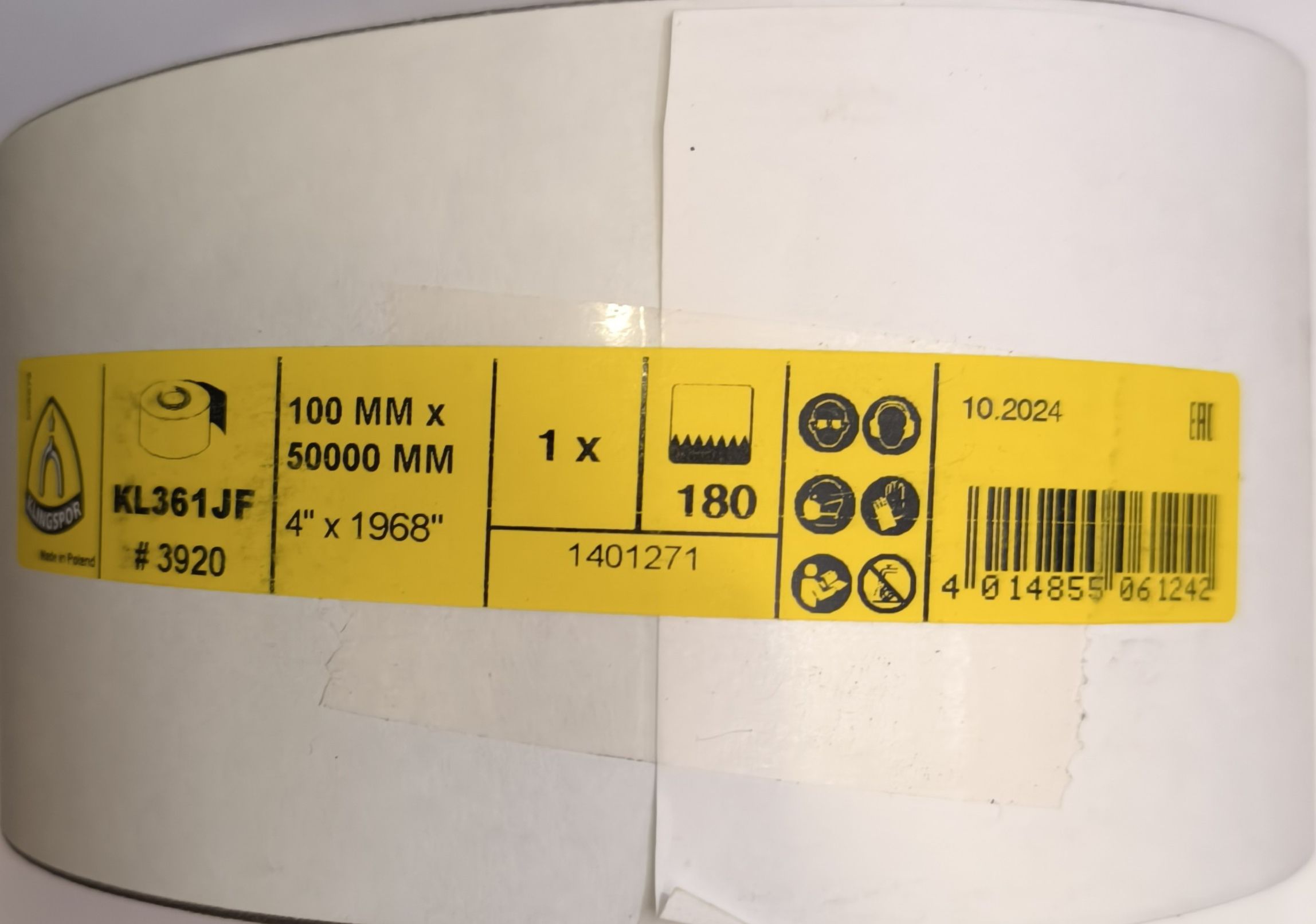 Klingspor tekercs 100x50000mm P180  KL361 JF S termék fő termékképe