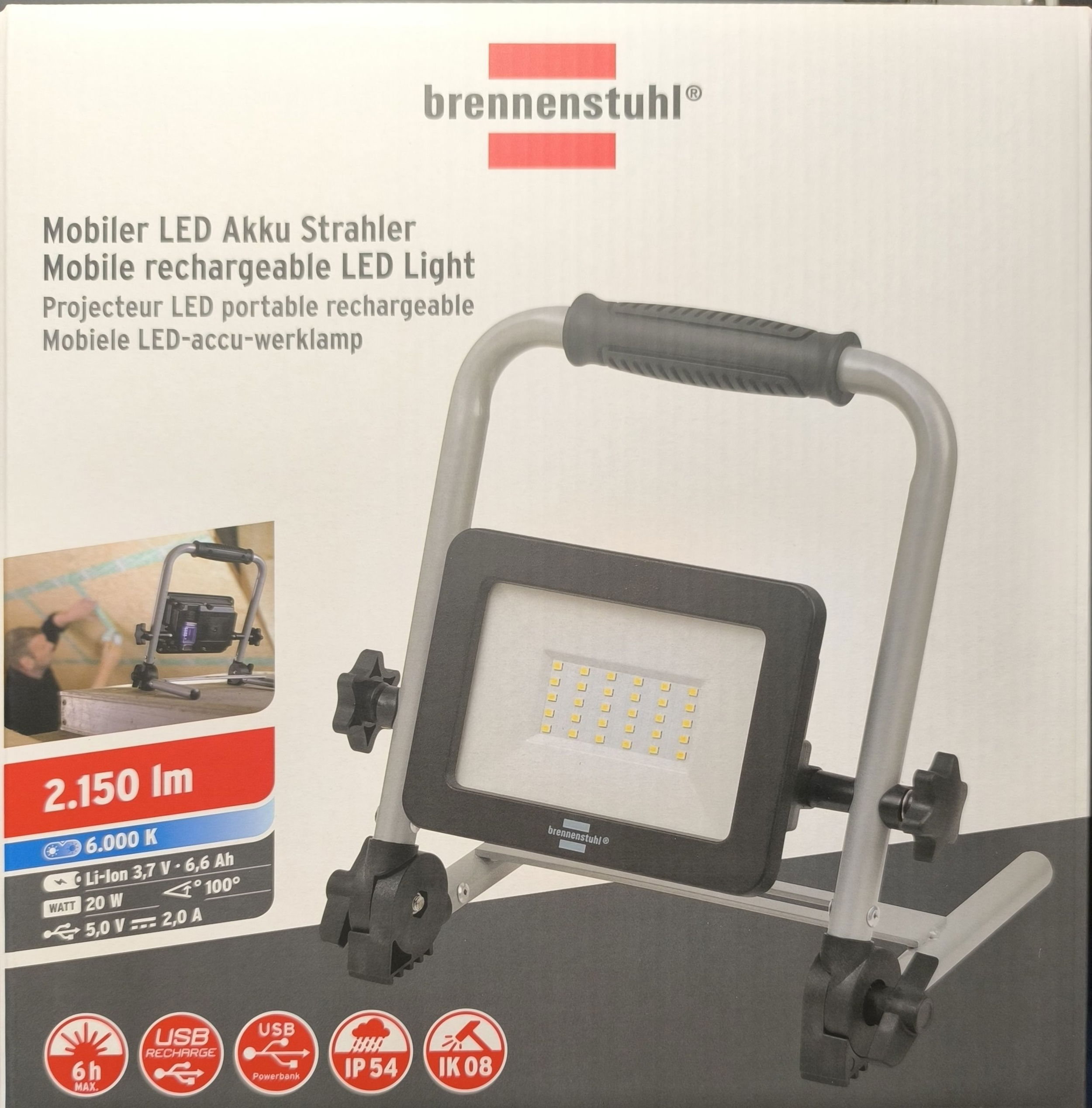 BRENNENSTUHL  Mobil LED akkumlátoros reflektor EL 2000 MA 2150lm IP54 termék fő termékképe