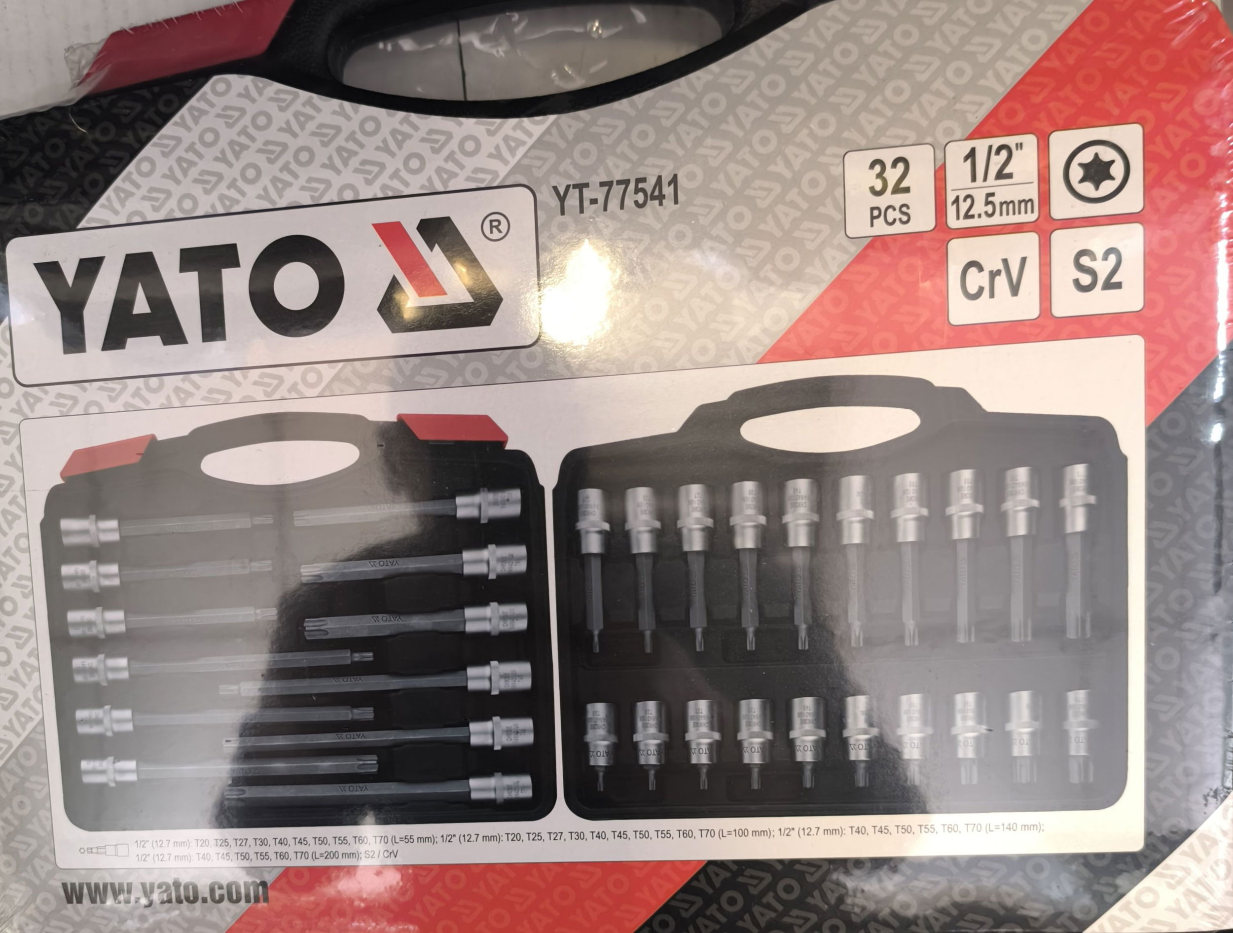 YATO Bit dugókulcs készlet 32 részes Torx 1/2" T20-T70 termék fő termékképe