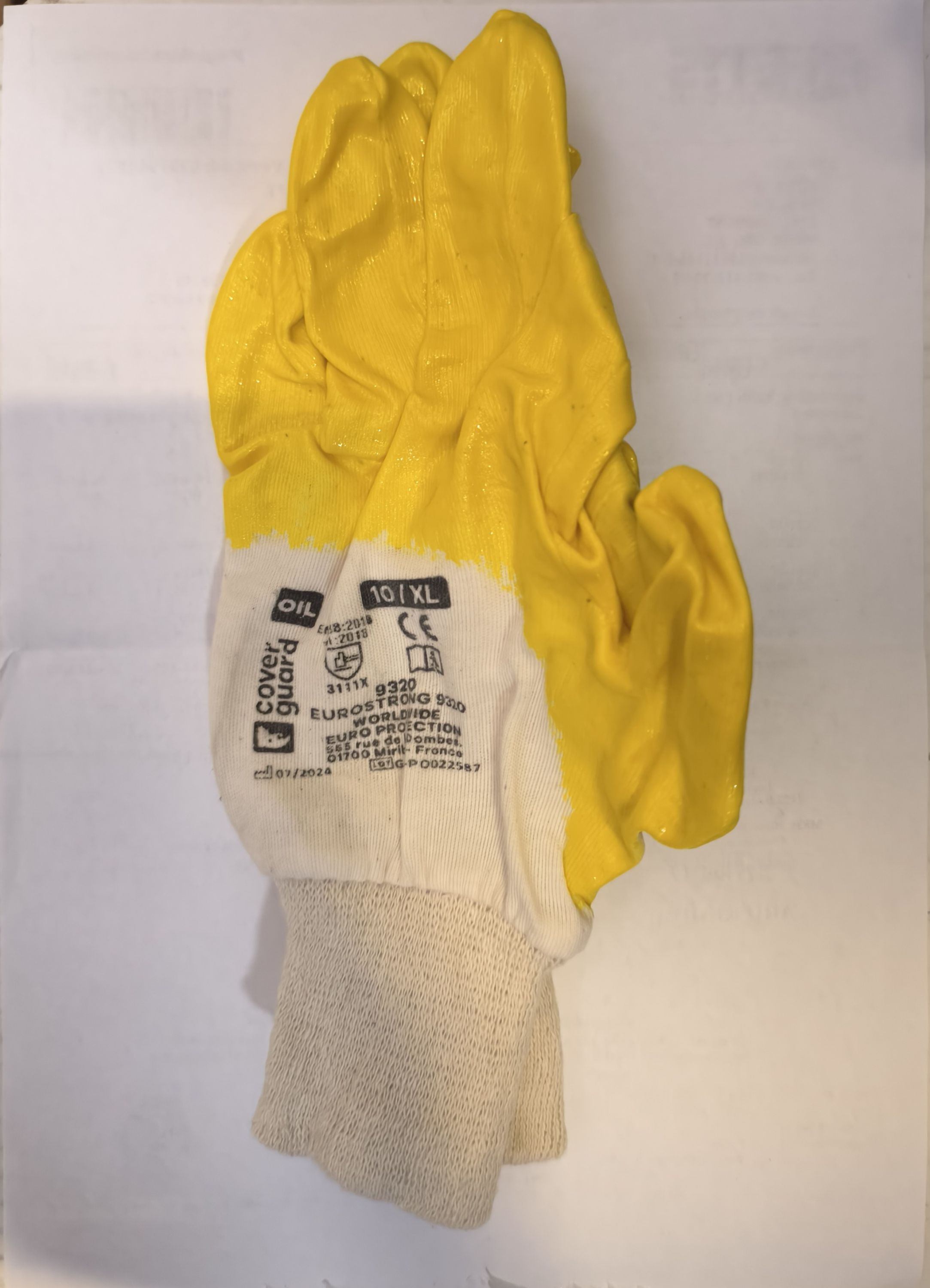 Védőkesztyű 9320 Sárga nitril mártott termék fő termékképe