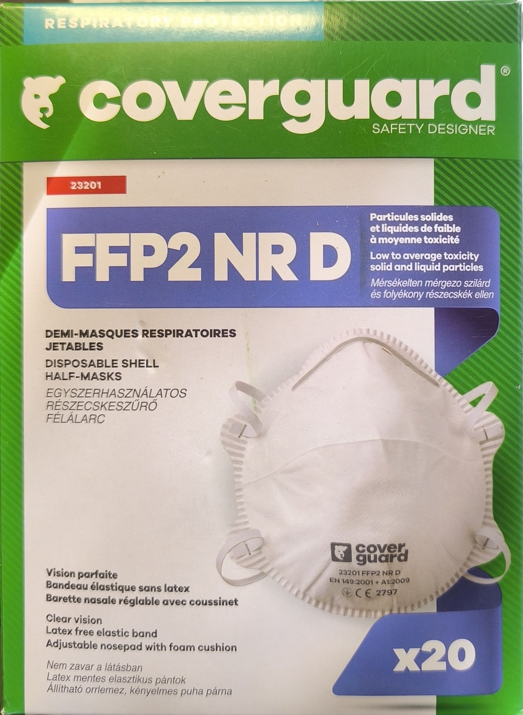 COVERGUARD FFP2SL NR D csésze formájú pormaszk termék fő termékképe