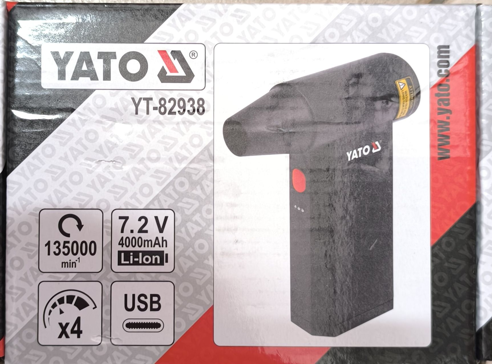 YATO Légseprű 7,2V 4Ah 135000 termék fő termékképe