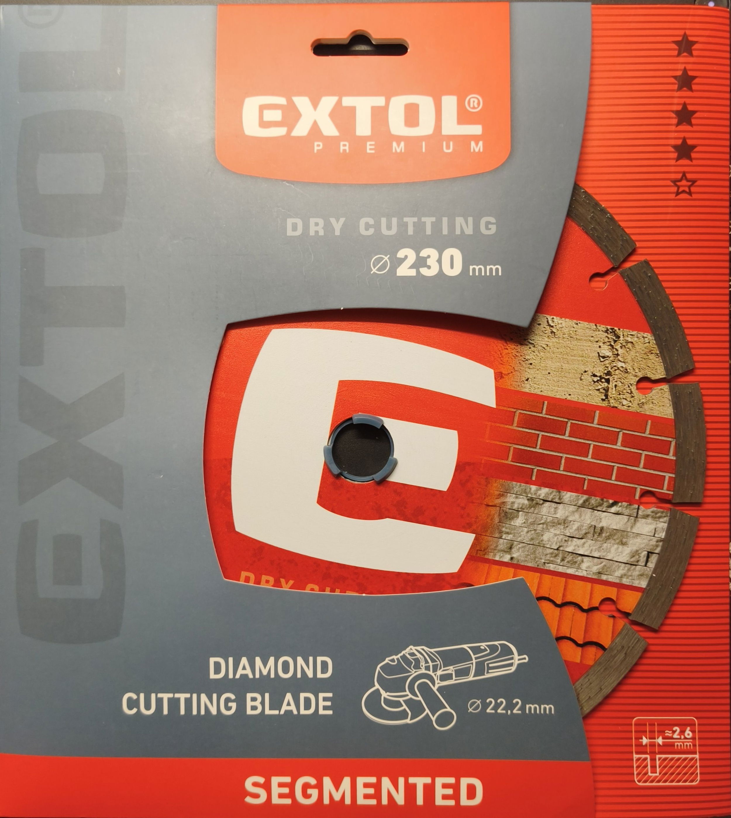 gyémántvágó szegmenses; 230×22,2×2,6mm, max.6.600 f/min termék fő termékképe
