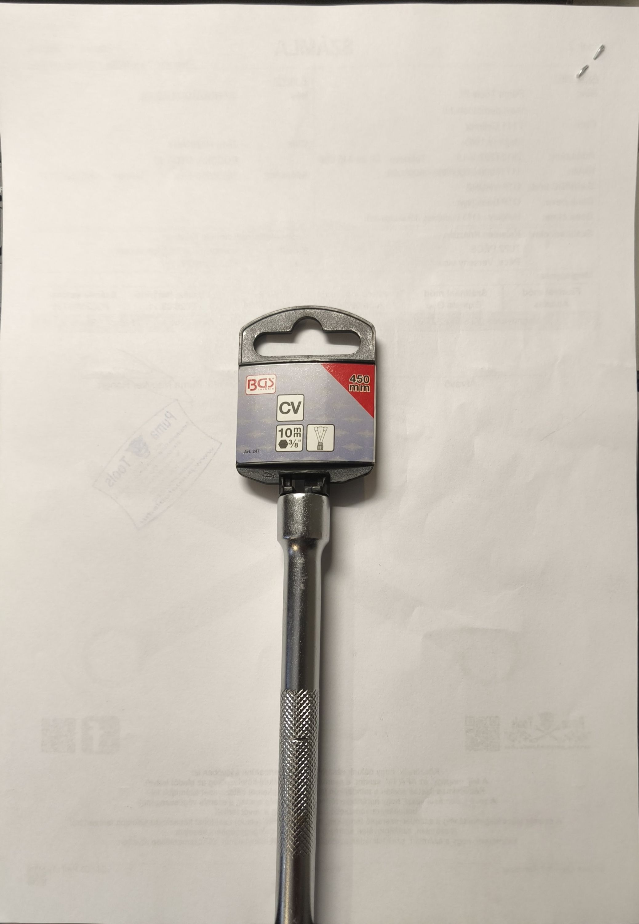 BGS Toldószár billenös 3/8" 450mm termék fő termékképe