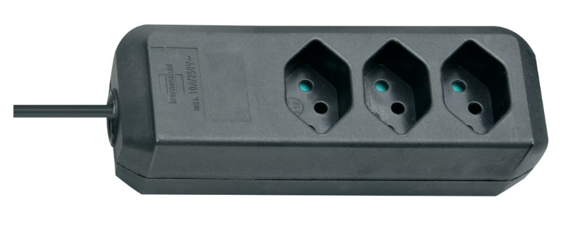 Brennenstuhl Elosztó Eco-Line 3x CH J típusú (T13) aljzat - CH J típusú (T12) dugó Fekete 1.5m termék fő termékképe