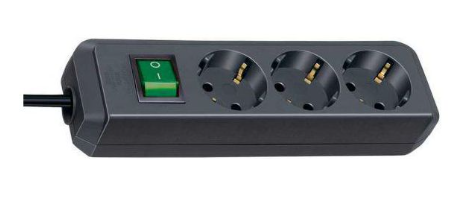 Brennenstuhl Elosztó Eco-Line 3x DE F típusú (CEE 7/3) aljzat - DE F típusú (CEE 7/4) dugó Fekete 1.5m termék fő termékképe