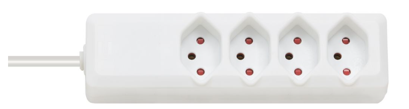 Brennenstuhl Elosztó Swiss-Line 4x CH J típusú (T13) aljzat - CH J típusú (T12) dugó Fehér 1.5m termék fő termékképe