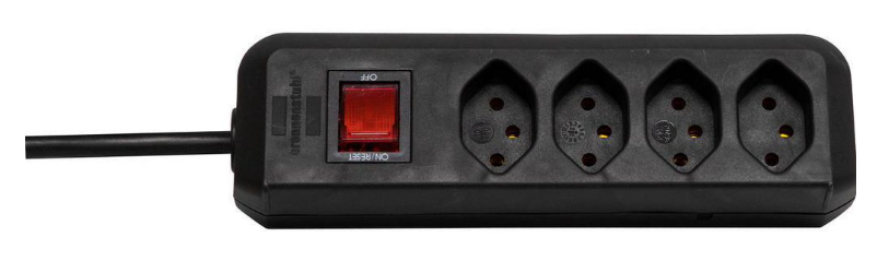 Brennenstuhl Elosztó Clever-Line 4x CH J típusú (T13) aljzat - CH J típusú (T12) dugó Fekete 1.5m termék fő termékképe