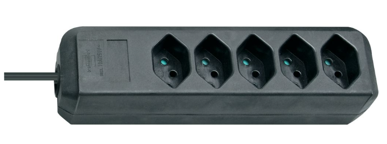 Brennenstuhl Elosztó Eco-Line 5x CH J típusú (T13) aljzat - CH J típusú (T12) dugó Fekete 1.5m termék fő termékképe