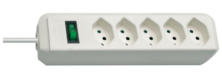 Brennenstuhl Elosztó Eco-Line 5x CH J típusú (T13) aljzat - CH J típusú (T12) dugó Fehér 2m termék fő termékképe