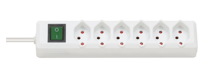 Brennenstuhl Elosztó Swiss-Line 6x CH J típusú (T13) aljzat - CH J típusú (T12) dugó Fehér 1.5m termék fő termékképe