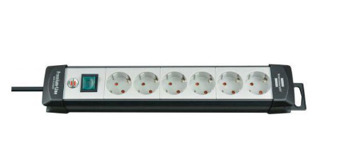 Brennenstuhl Elosztó Premium-Line 6x DE F típusú (CEE 7/3) aljzat - DE F típusú (CEE 7/4) dugó Fekete 5m termék fő termékképe