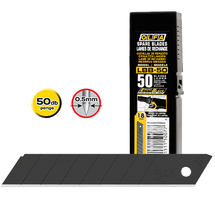 OLFA Szikepenge 18 mm -es fekete 50db / csomag termék fő termékképe