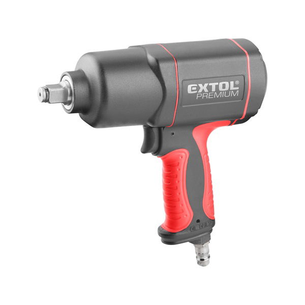EXTOL Légkulcs, 1/2", 800Nm, erős, 3 fokozatú (Twin Hammer), 7000 1/min, 142l/min, 6,3 Bar, 3/8" tömlőcsatlakozó, 2,4kg termék fő termékképe