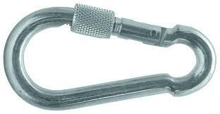 Rugós karabiner csavarbiztosítással  DIN 5299/D, horganyzott, 12x140 termék fő termékképe