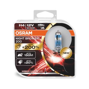 Osram Jármű izzó H4 12V 60/55W Night Breaker +200% 2 db-os termék fő termékképe