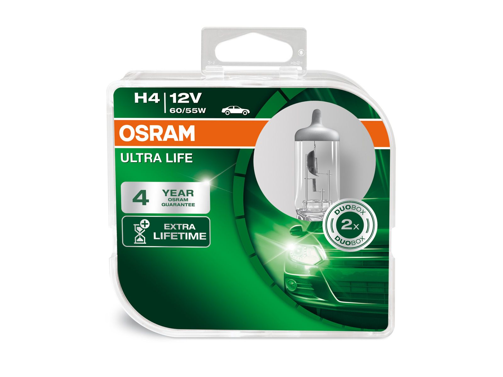 Osram Jármű izzó H4 12V 60/55W Ultra Life 2 db-os termék fő termékképe